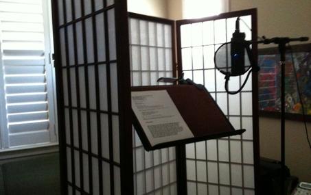 Jeff Perry at a recording microphone
